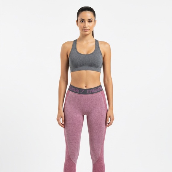 Gymshark Flex High Waisted Leggings – Pink Marl / Charcoal – Size Small - Picture 1 of 9